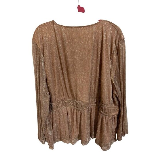 Maurices Women's 4X V-Neck Pink Shimmer Blouse NWT Long Sleeve - Picture 5 of 5